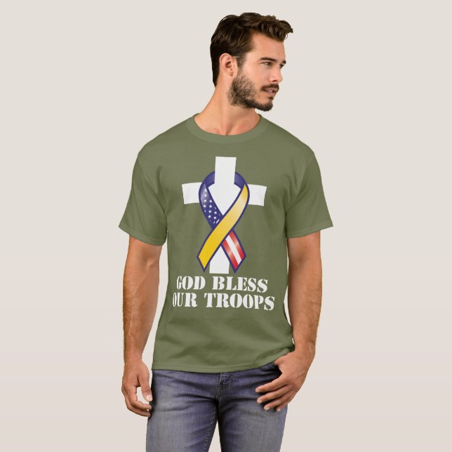 God Bless Our Troops T-Shirt (Front Full)