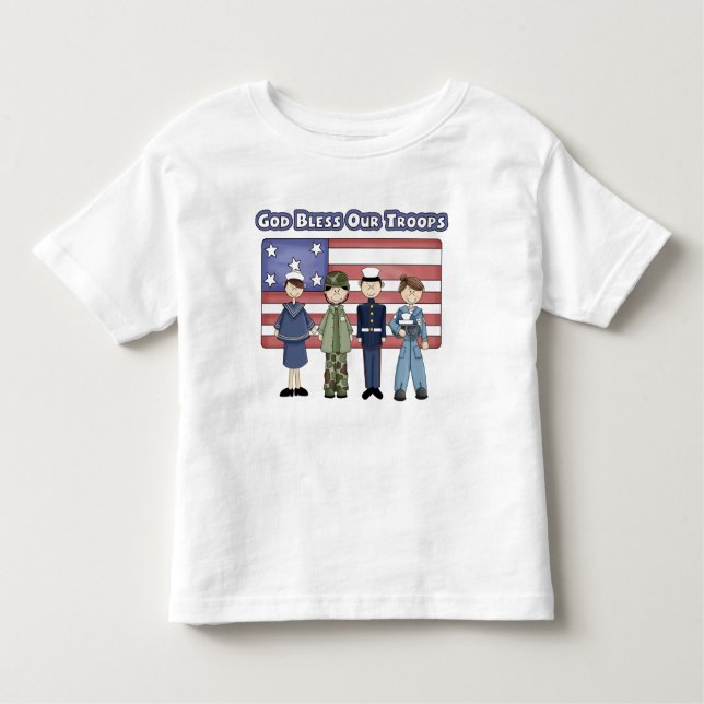 God Bless Our Troops - Toddler T-Shirt (Front)
