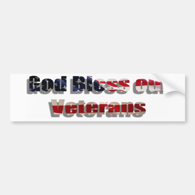 "God Bless Our Veterans" Bumper Sticker (Front)