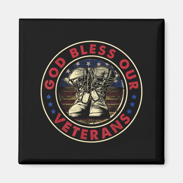 God Bless Our Veterans Memorial Day Magnet (Front)