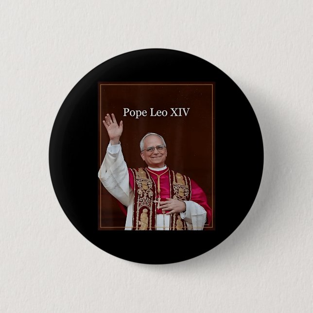 God Bless Pope Leo Xiv 5  6 Cm Round Badge (Front)