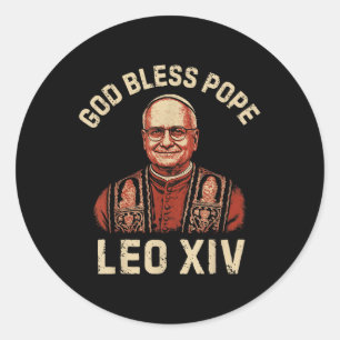 God Bless Pope Leo Xiv 6 Classic Round Sticker