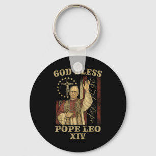 God Bless Pope Leo Xiv Cardinal Robert Prevost Key Ring