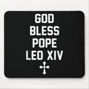 God Bless Pope Leo Xiv Catholic Faith Mouse Pad