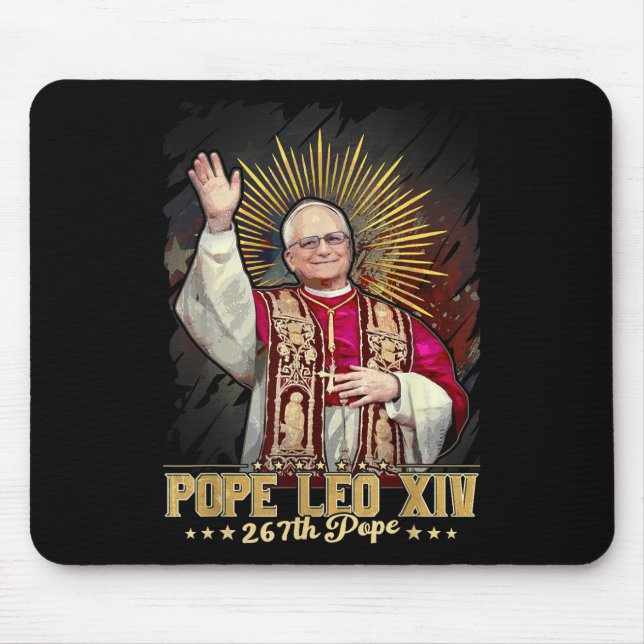 God Bless Pope Leo Xiv Catholic  Mouse Pad (Front)