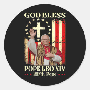 God Bless Pope Leo Xiv Classic Round Sticker