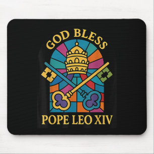 God Bless Pope Leo Xiv Papal Memorabilia Vintage  Mouse Pad