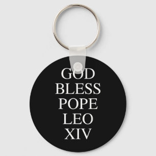 God Bless Pope Leo Xiv Religious Catholic Church C Key Ring