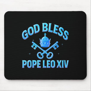 God Bless Pope Leo Xiv Retro Vintage Catholics Mem Mouse Pad