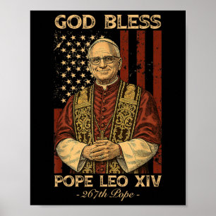 God Bless Pope Leo Xiv Robert Francis Prevost Amer Poster