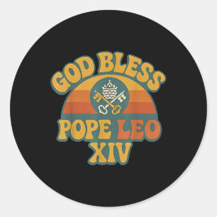 God Bless Pope Leo Xiv Shirt, Pope Leo Xiv Vintage Classic Round Sticker