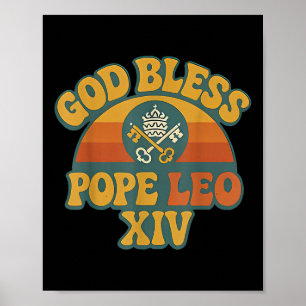 God Bless Pope Leo Xiv Shirt, Pope Leo Xiv Vintage Poster