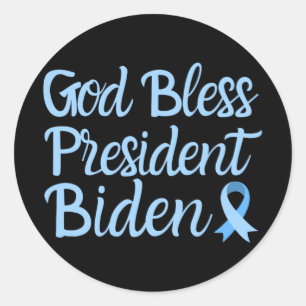 God Bless President Biden Prostate Cancer Awarenes Classic Round Sticker