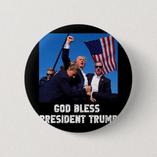 God Bless President Trump For Trump Support Fan 6 Cm Round Badge