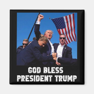 God Bless President Trump For Trump Support Fan Magnet