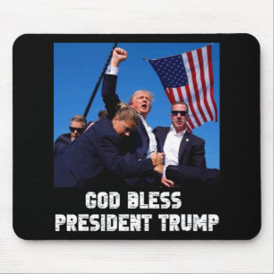 God Bless President Trump For Trump Support Fan Mouse Pad