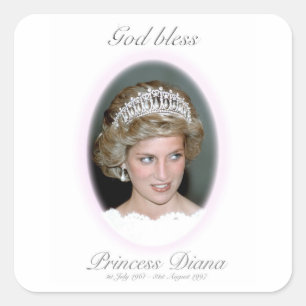 God Bless Princess Diana Square Sticker