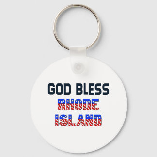God Bless Rhode Island Key Ring