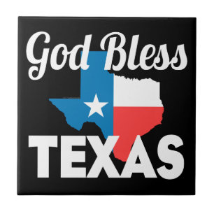 God Bless Texas Ceramic Tile