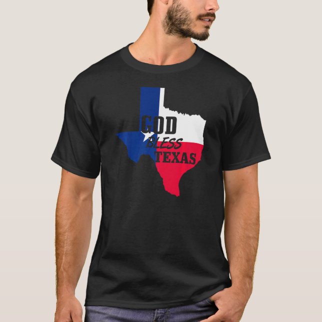 God Bless Texas Christian Texas Independence Day T-Shirt (Front)