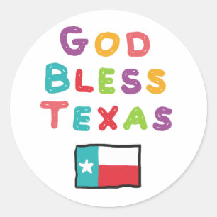 God Bless Texas Classic Round Sticker