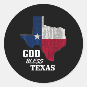 God Bless Texas Flag Texas Independence Day Blue R Classic Round Sticker