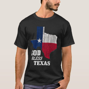 God Bless Texas Flag Texas Independence Day Blue R T-Shirt