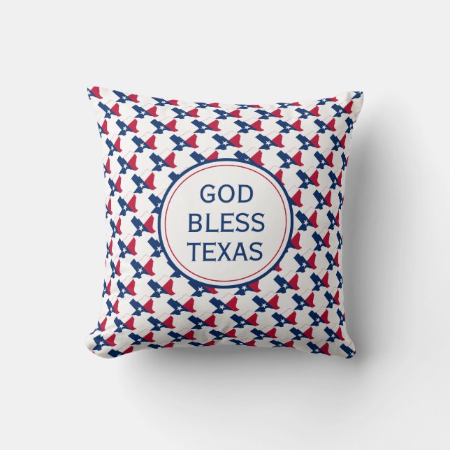 GOD BLESS TEXAS Inspirational Texan Flag Cushion (Front)
