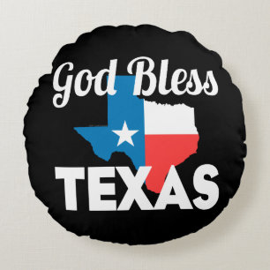 God Bless Texas Round Cushion