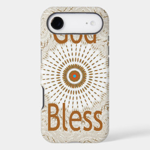 "God Bless" Text Traditional African Motif Desig