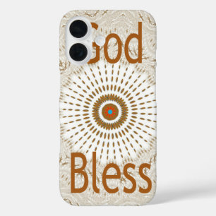 "God Bless" Text Traditional African Motif Desig iPhone 16 Case