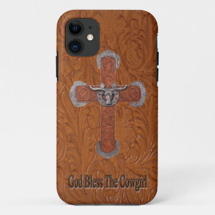 God Bless The Cowgirl Leather IPhone 5 Case