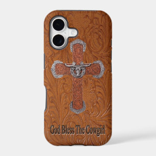 God Bless The Cowgirl Leather IPhone 5 Case