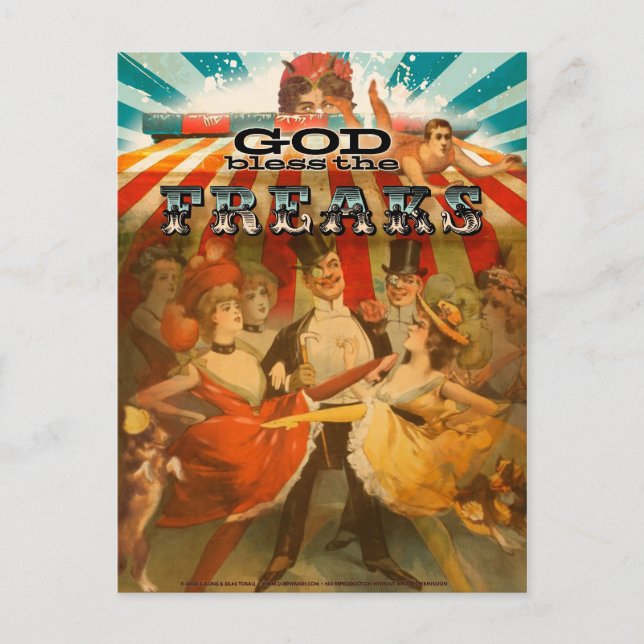 God Bless the Freaks 2 Postcard (Front)