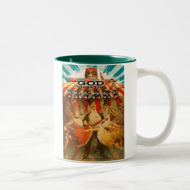 God Bless the Freaks 2 Two-Tone Coffee Mug (Right)