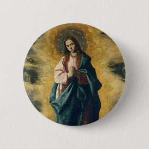 GOD BLESS THE IMMACULATE CONCEPTION 6 CM ROUND BADGE
