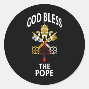 God Bless The Pope Vatican Crest Catholic Prayer B Classic Round Sticker