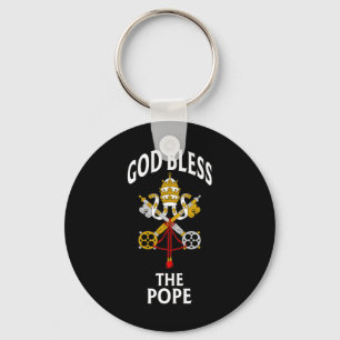 God Bless The Pope Vatican Crest Catholic Prayer B Key Ring