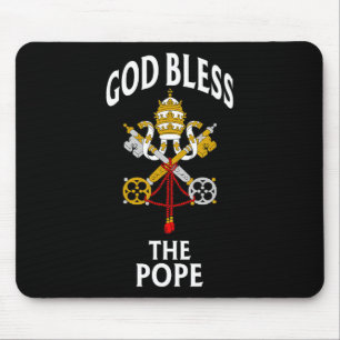 God Bless The Pope Vatican Crest Catholic Prayer B Mouse Pad