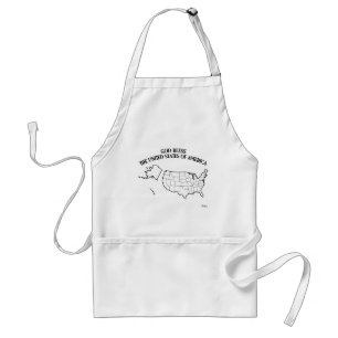 GOD BLESS THE UNITED STATES OF AMERICA US outline Standard Apron
