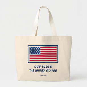 GOD BLESS THE UNITED STATES   Patriotic   America Large Tote Bag