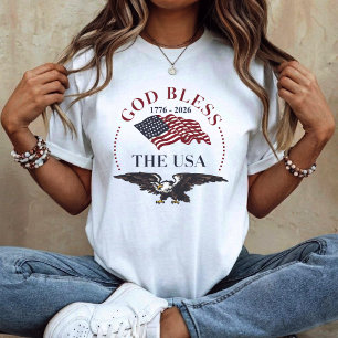 God Bless the USA – 1776–2026 Patriotic Eagle T-Shirt