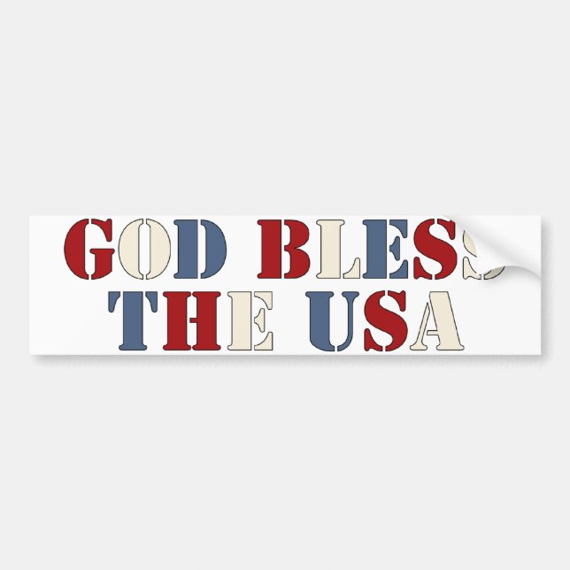 God Bless The USA Bumper Sticker (Front)