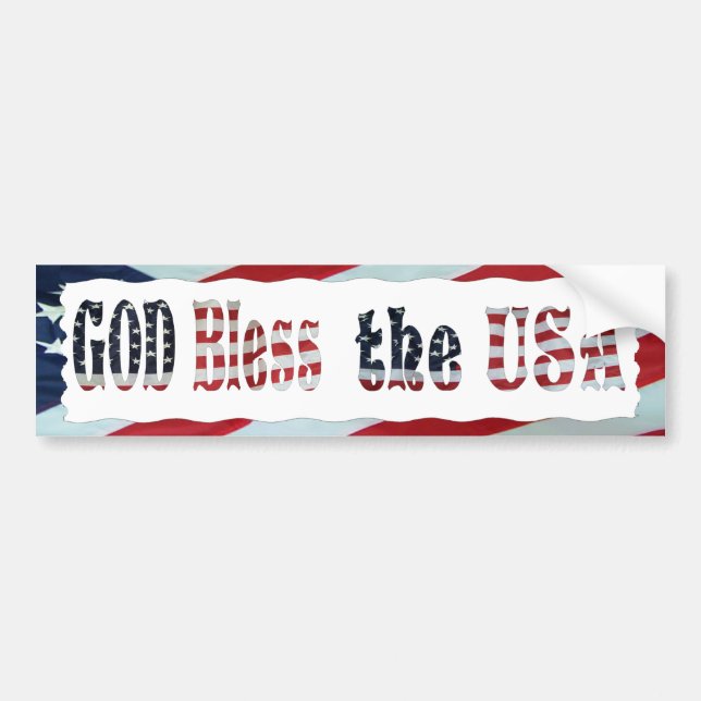 GOD BLESS THE USA-BUMPER STICKER (Front)
