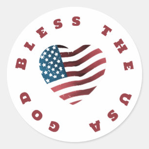 God Bless the USA Classic Round Sticker