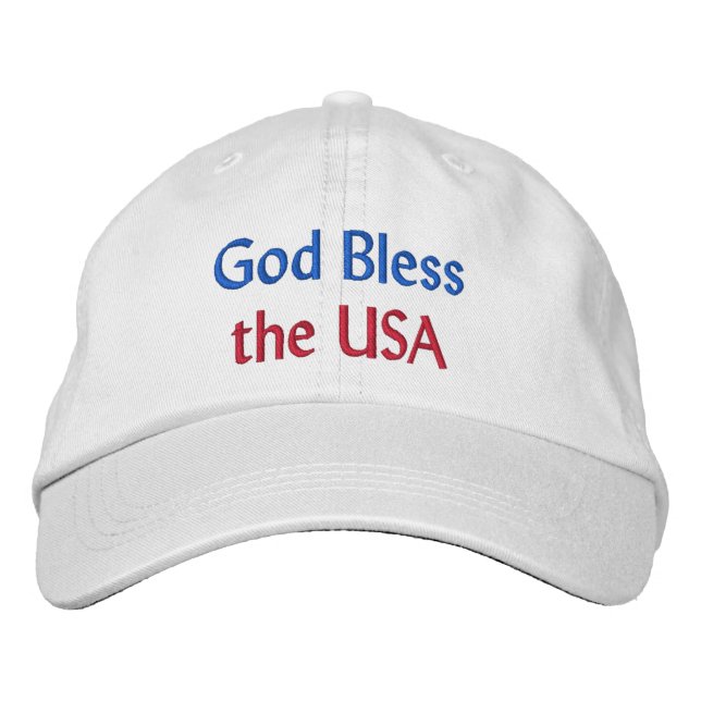 God Bless the USA Embroidered Hat (Front)