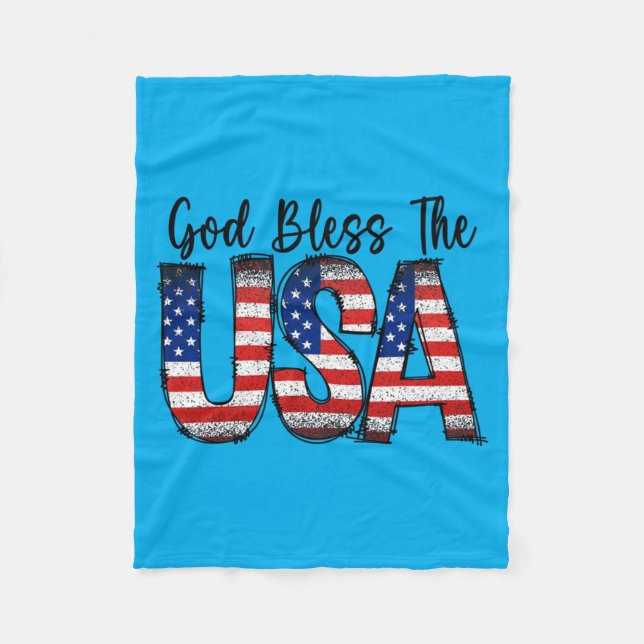 God Bless The Usa - July 4th Performance Fleece Blanket (Front)