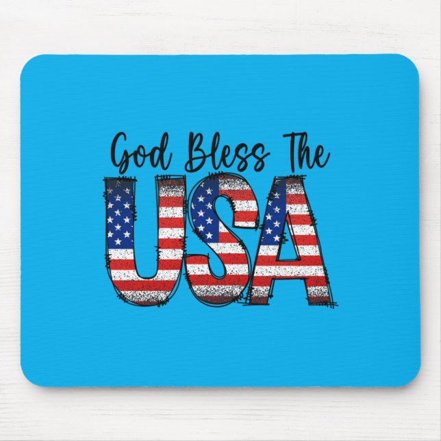God Bless The Usa - July 4th Performance Mouse Pad (Front)