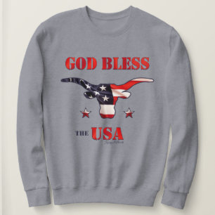 God Bless The USA - Longhorn Steer Sweatshirt