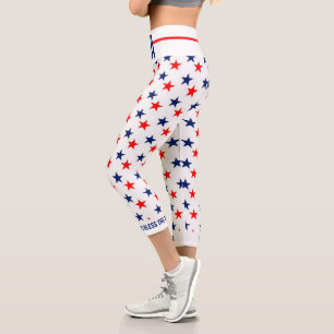 God Bless the Usa Patriotic  Capri Leggings